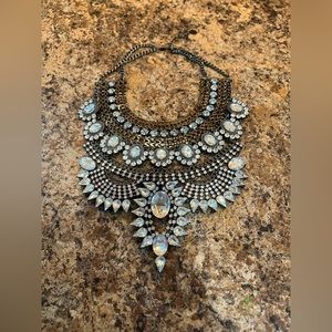 Silver and Clear Stone Necklace